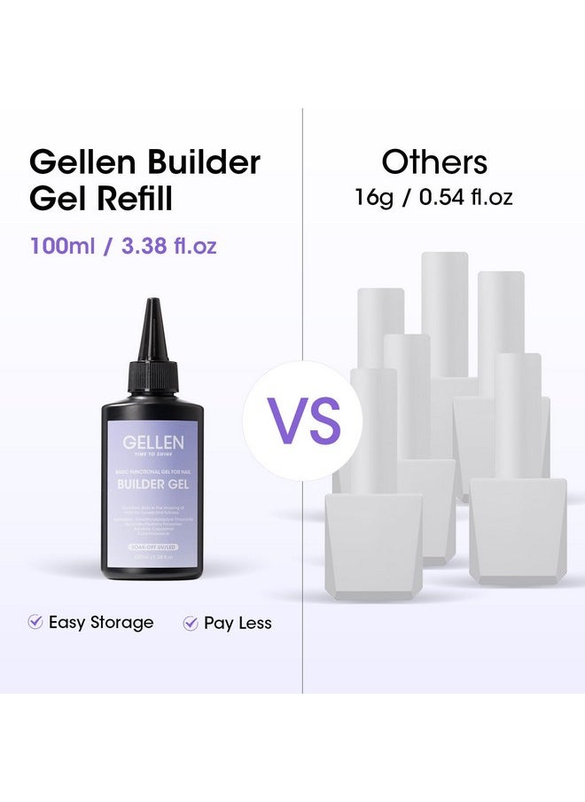 100Ml Builder Gel For Nails, Clear Gel Builder For Nails Strengthener Gel Color Hard Gel Nail Builder, Nail Apex Building Gel Soak Off Long Lasting U V Gel