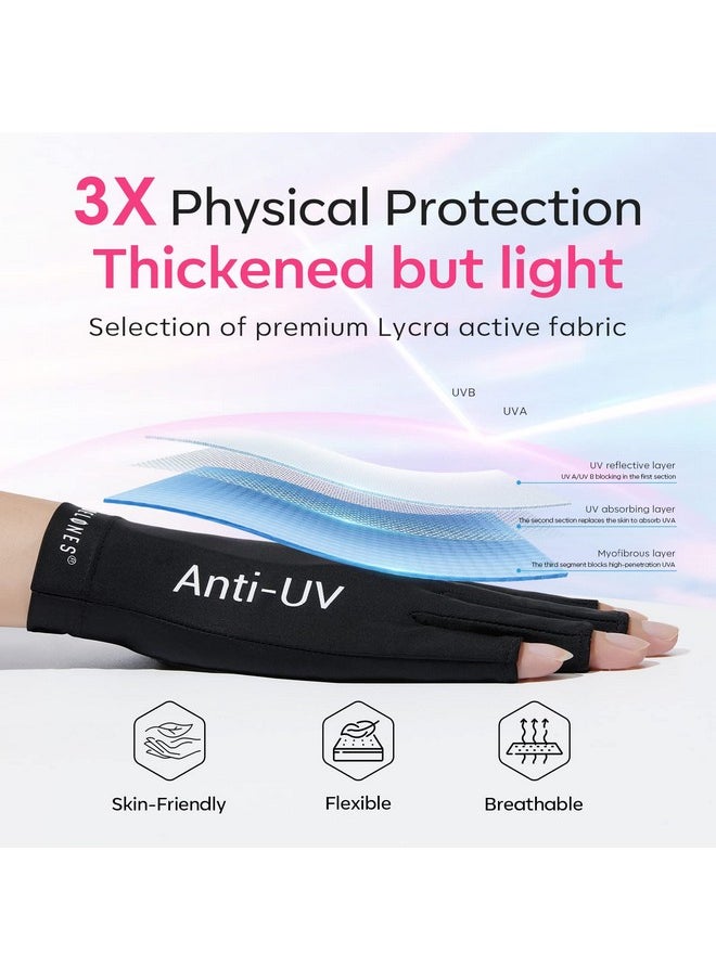 Uv Gloves For Nails, Professional Upf99+ Uv Protection Gloves For Gel Manicures, Fingerless Uv Light Gloves For Gel Nails, Anti Uv Gloves For Gel Nail Lamp, Protect Your Skin From Uv Harm