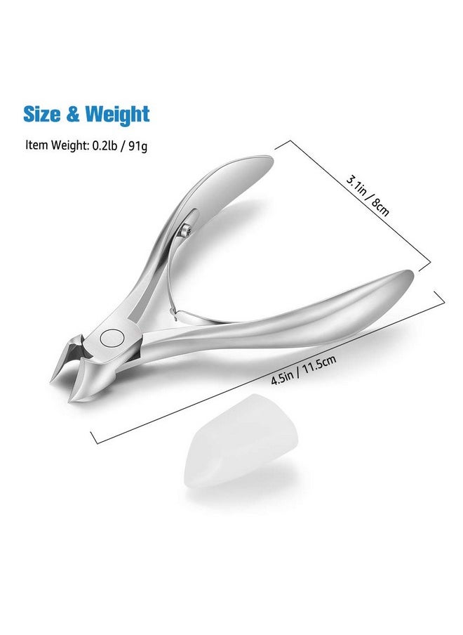 Toenail Clippers For Ingrown,Thick Toenails, 4R13 Stainless Steel Large Handle Fingernail Clipper,Nail Clipper - Silver
