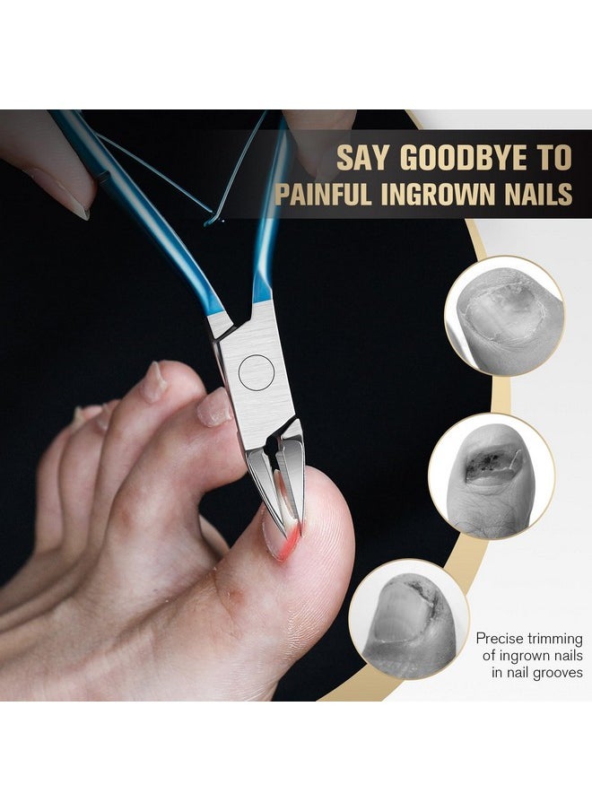 Ingrown Toenail Clippers Straight Blade Toe Nail Clippers For Thick Nails For Seniors, Stainless Steel Nail Clippers For Thick Toenails - Ultra-Slim 16Mm Blade Fingernail Clippers