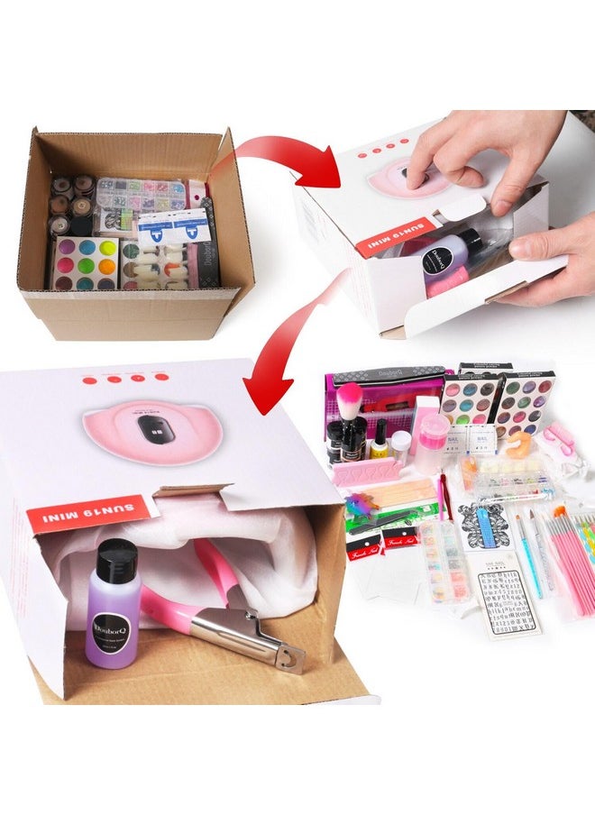 Acrylic Nail Kit With Drill And U V Light Full Nail Kit Set Professional Nail Starter Kit For Beginners Acrylic With Everything