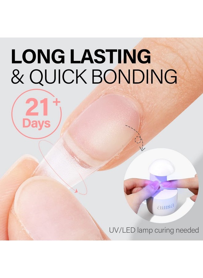 2Pcs Gel Nail Glue For Acrylic Nails, 4 In 1 Super Strong Nail Gel Glue For False Nail Tips U V Curing Needed, 15Ml High Capacity Gel Extension Brush On Nail Glue For Rhinestone Pearl Foil