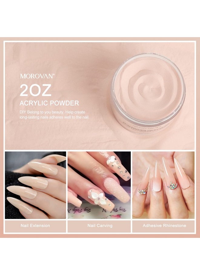 Nude Pink Acrylic Powder - 2Oz Professional Acrylic Nail Powder Polymer Nude Pink Nail Powder For Acrylic Nail Extension Carving Nails