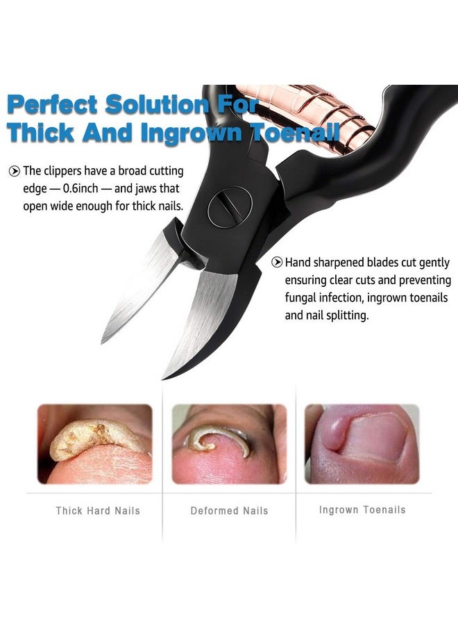 Precision Toenail Clippers For Thick Or Ingrown Toenails - Secure And Stylish Design Thick Nail Clipper - W/Leather Case