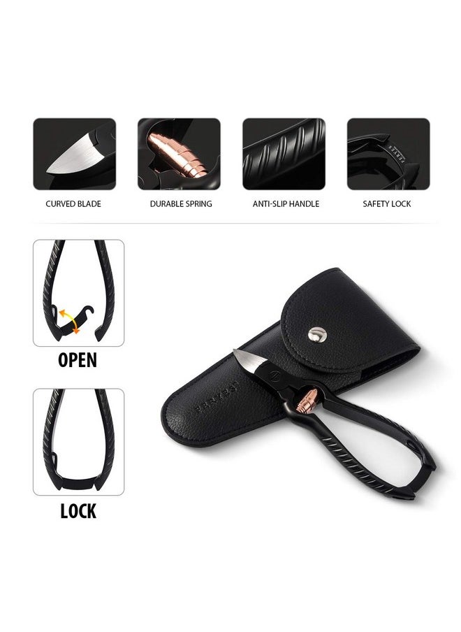 Precision Toenail Clippers For Thick Or Ingrown Toenails - Secure And Stylish Design Thick Nail Clipper - W/Leather Case