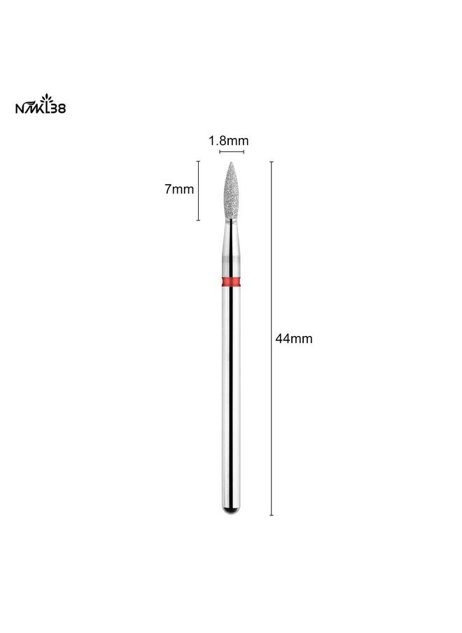 Flame Shape Diamond Cuticle Nail Drill Bit Pro Manicure For Nail Prep 3/32 Shank Efile Bit (240-021R)
