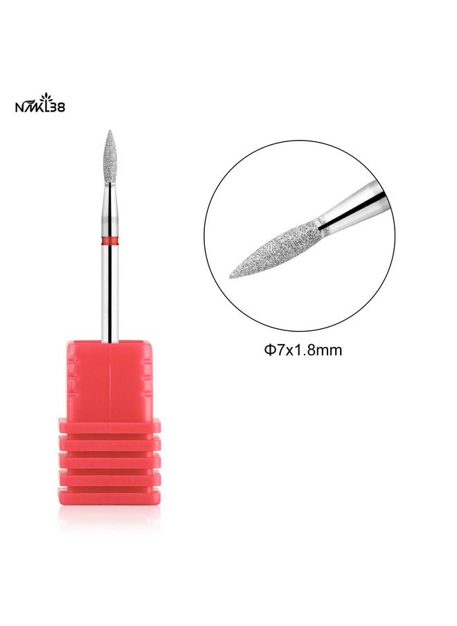 Flame Shape Diamond Cuticle Nail Drill Bit Pro Manicure For Nail Prep 3/32 Shank Efile Bit (240-021R)