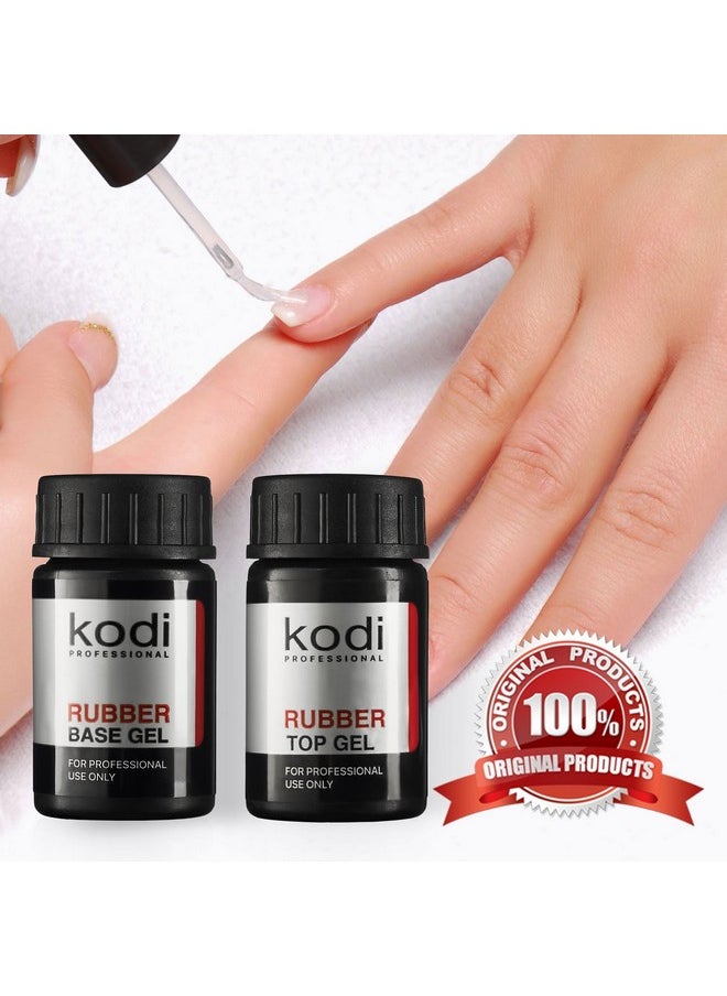 Essional Rubber Top & Base Gel Set By Kodi | 14Ml 0.49 Oz | Soak Off, Polish Fingernails Coat Kit | For Long Lasting Nails Layer | Easy To Use, Non-Toxic & Scentless | Cure Under Led Or Uv Lamp