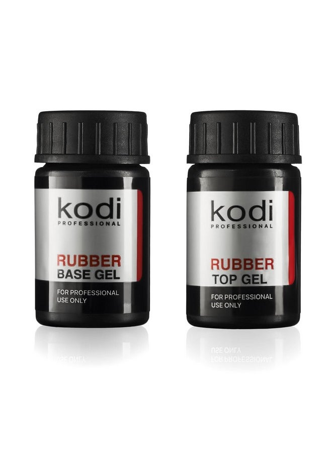 Essional Rubber Top & Base Gel Set By Kodi | 14Ml 0.49 Oz | Soak Off, Polish Fingernails Coat Kit | For Long Lasting Nails Layer | Easy To Use, Non-Toxic & Scentless | Cure Under Led Or Uv Lamp