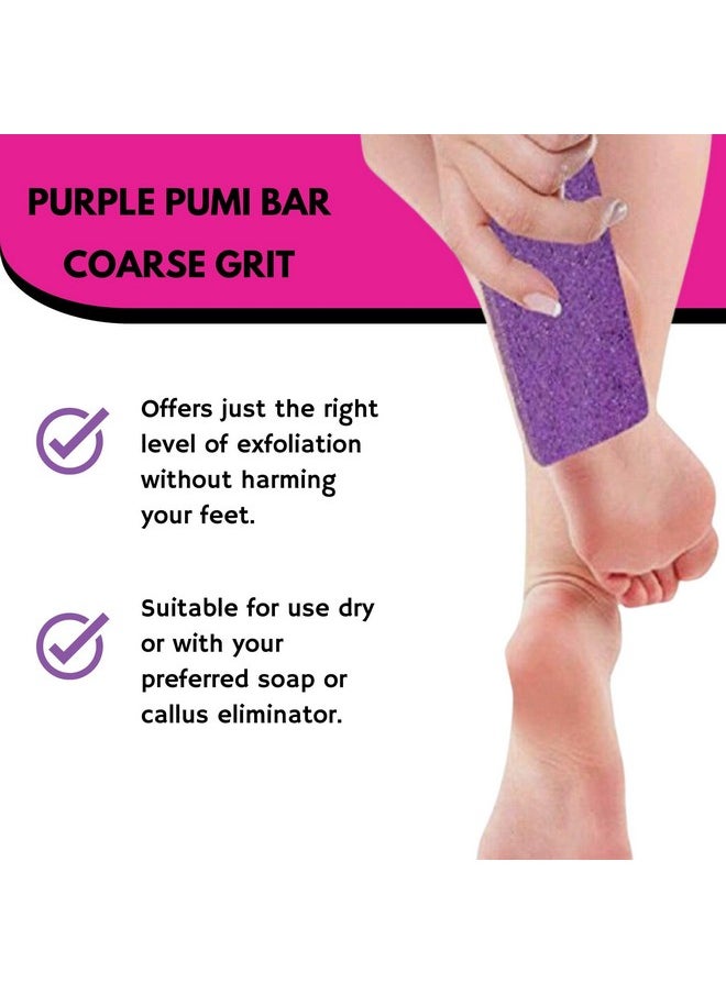 Mr. Pumice Purple Pumi Bar, Extra-Coarse Callus Remover, Pedicure Stone & Ped File Scrubber For Smooth Feet And Heels, 6 Count