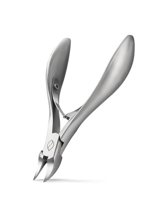 Toenail Clippers For Thick, Ingrown Toenails - Large Handle Toenail Cutters, Ingrown Tools 4R14 Stainless Steel Nail Clippers - Silver