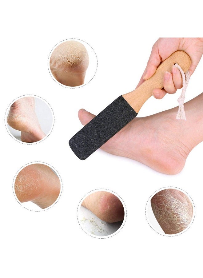 2 Pieces Foot File Callus Remover Heel Grater Wooden Handle Foot Scrubber Pedicure File Foot Filer For Dead Skin Professional