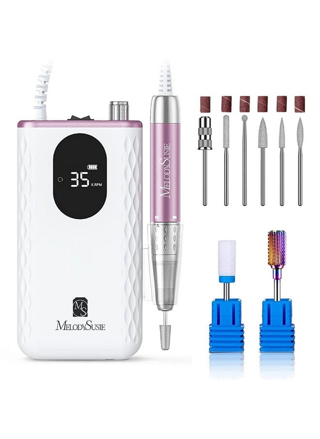 Nail Drill 35000Rpm Portable Electric Nail Drill, Mm400D Portable Electric Nail File For Acrylic Gel Nails, Professional Nail Drill For Manicure Pedicure Polishing -Mr5