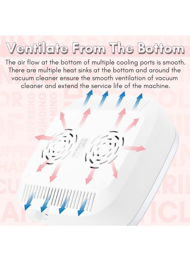 Nail Dust Collector - 60W Extractor Vacuum Dust Collector For Nails Acrylic Nail Drill Dust Extractor Beauty Gift Nail Salon Equipment With 2 Powerful Nail Fan Mk200