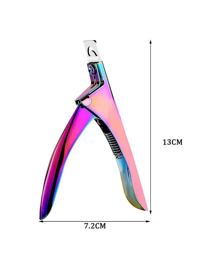 Professional Acrylic False Nail Clippers For Acrylic Nails Nail Tip Cutter Nail Manicure Tool (Rainbow)