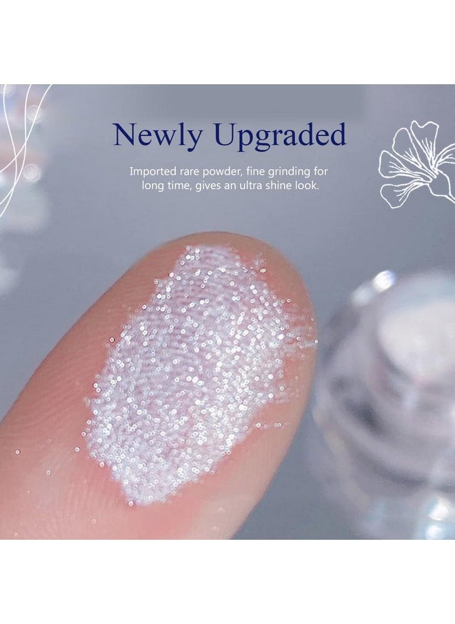 Prettydiva White Chrome Nail Powder - White Pearl Chrome Nail Powders Moonlight Powder Chrome Pigment For Nails, Magic White Moonlight Chrome Powder For Nails Metallic Mirror Powder Manicure Pigment