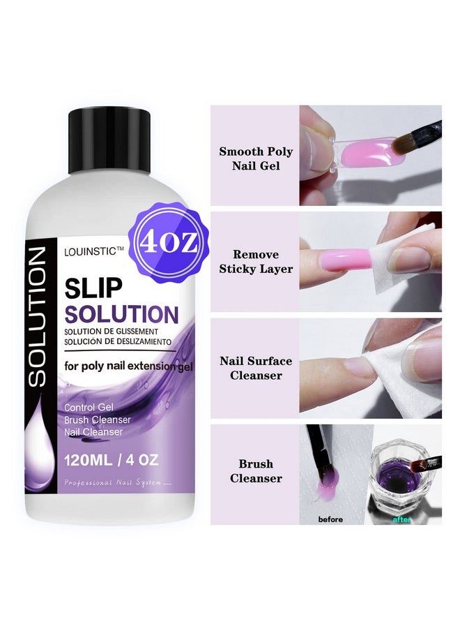 Polygel Slip Solution 4 Oz Anti-Stick Polygel Nail Solutions Gel Nail Slip Liquid For Poly Nail Extension Gel