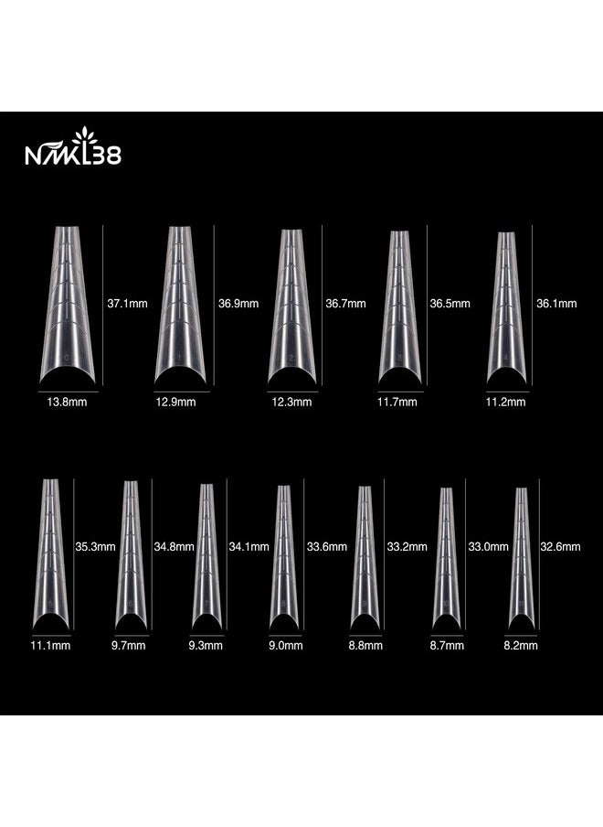 120Pcs Dual Forms Full Cover Nail Tips Upper Arched Extension Mold (Mold D)