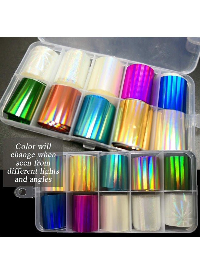 30 Roll Holographic Transfer Nail Foil Sticker Silver Laser Nail Decals 10 Roll Nails Strip Tape For Nails Art Design Decoration