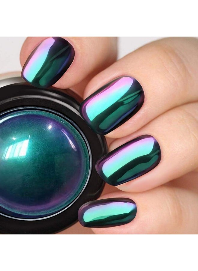 Prettydiva Chameleon Chrome Nail Powder - Ombre Chameleon Powders Chrome Nail Pigment Mirror Finish, Color Shifting Nail Pigment With Multi-Chrome Nail Powder - Fairy