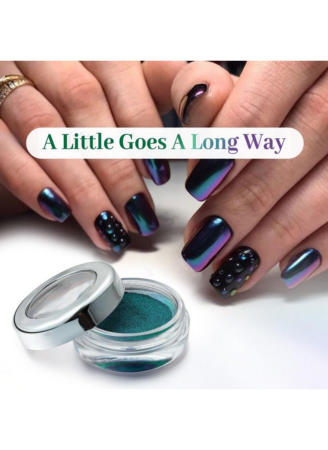 Prettydiva Chameleon Chrome Nail Powder - Ombre Chameleon Powders Chrome Nail Pigment Mirror Finish, Color Shifting Nail Pigment With Multi-Chrome Nail Powder - Fairy