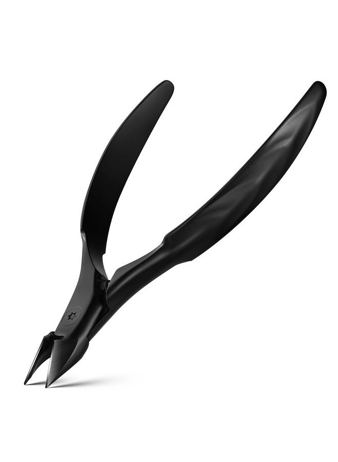 Tilted Straight Blade Ingrown Toenail Clipper, Stainless Steel Toenail Clippers For Thick Nails, Sharp Toe Nail Clippers For Seniors For Ingrown Toenail Care (Black)