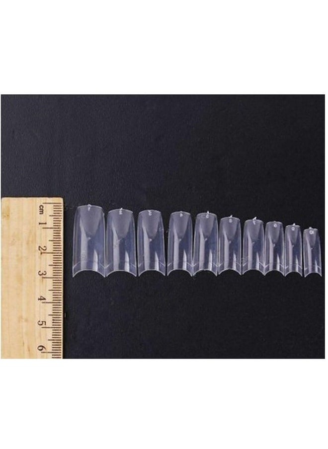 Clear French Nails 500 Pcs 10 Sizes Half Cover Press On Nails French Style Acrylic Short Nail Tips With Box For Nail Salon Home Diy