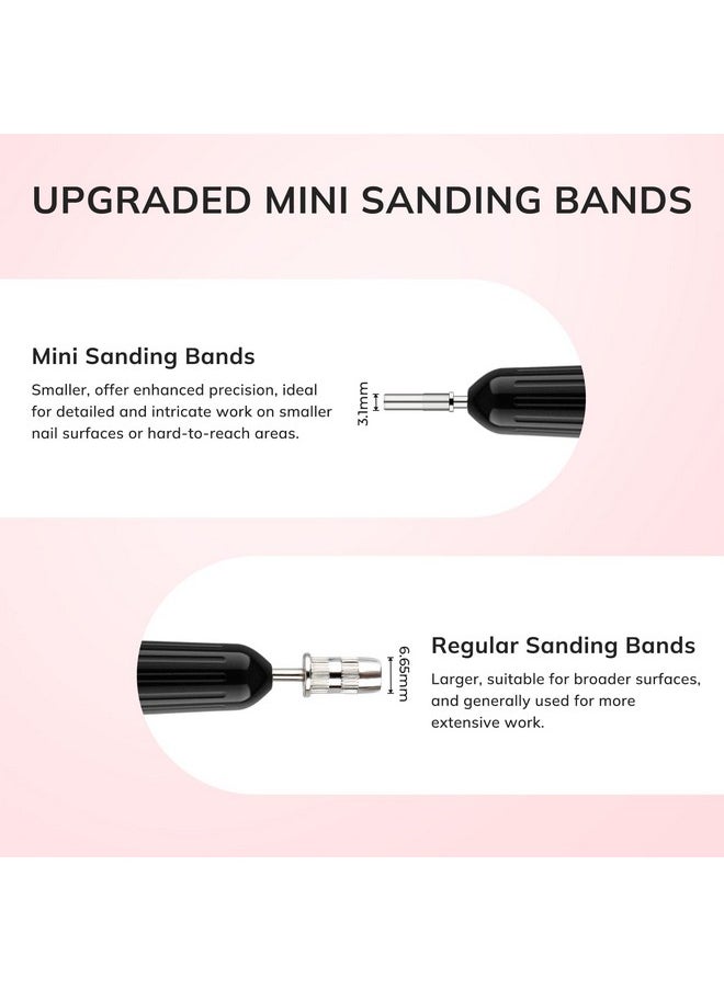 Small Sanding Bands Nail Drill Bit, 80 Piece Extra Fine Sanding Bands For Nail Drill With 3.1Mm Mandrel Bit For Acrylic Nails Gel Removing Shaping Polishing Nail Salon Use (240 Grit, Pink)