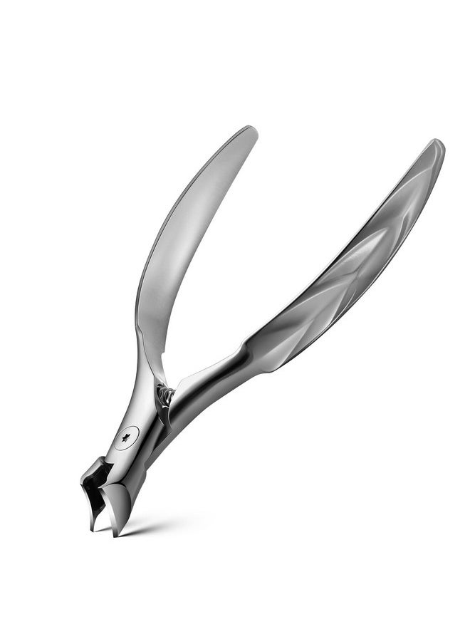 Wide Jaw Thick Toenail Clippers Thick Toenails - Precision Stainless Steel Toe Nail Clippers For Thick Nails For Seniors With Catcher - Silver