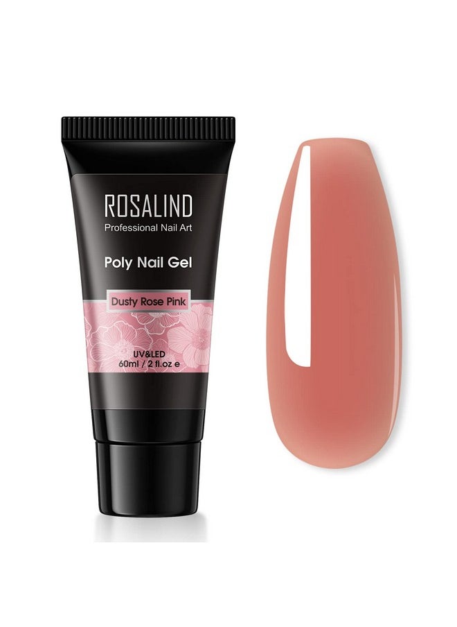 Nude Pink Poly Nail Gel, 60Ml Poly Extension Rose Pink Gel Poly Neutral Builder Nail Gel Quick Building, Gel Acrylic Poly In Tubes For Nail Extension Thickening Nail Trendy Beauty