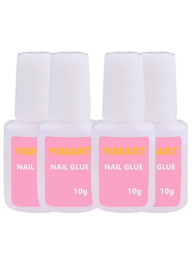 10G Fast Drying Adhesive Glue For False Nail Tip Manicure Decoration Nail Glue With Brush (4Pcs)