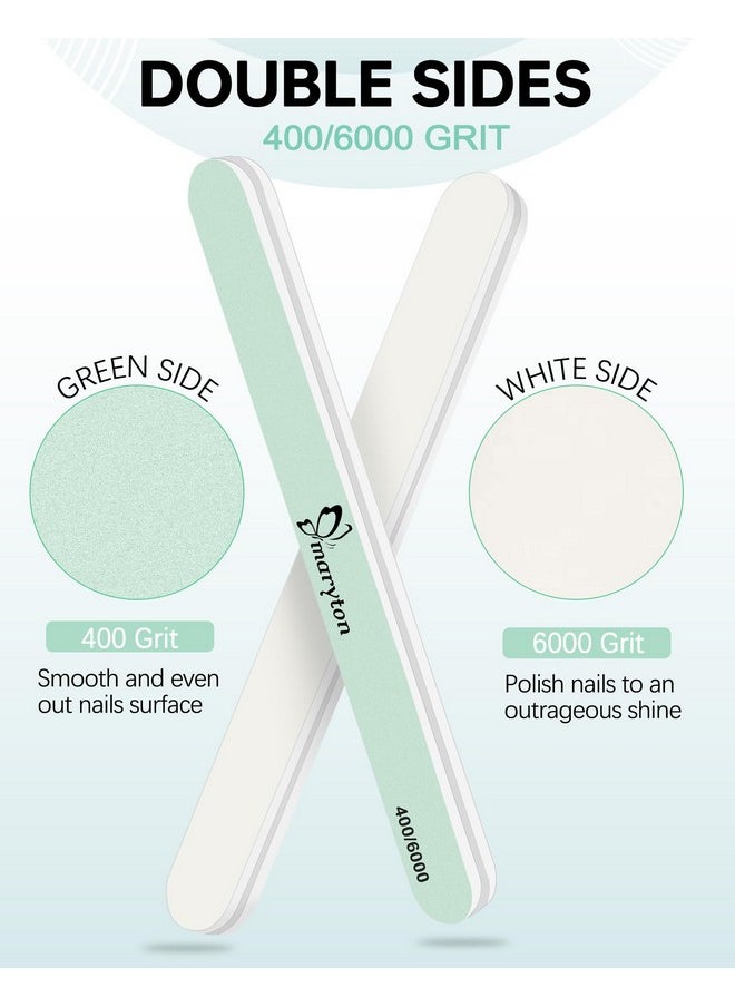 Nail Buffer And Shine Kit - 10Pcs Nail Shine Buffer Blocks For Natural Nails Polisher Fingernail Buffer Buffing File 400 6000 Grit