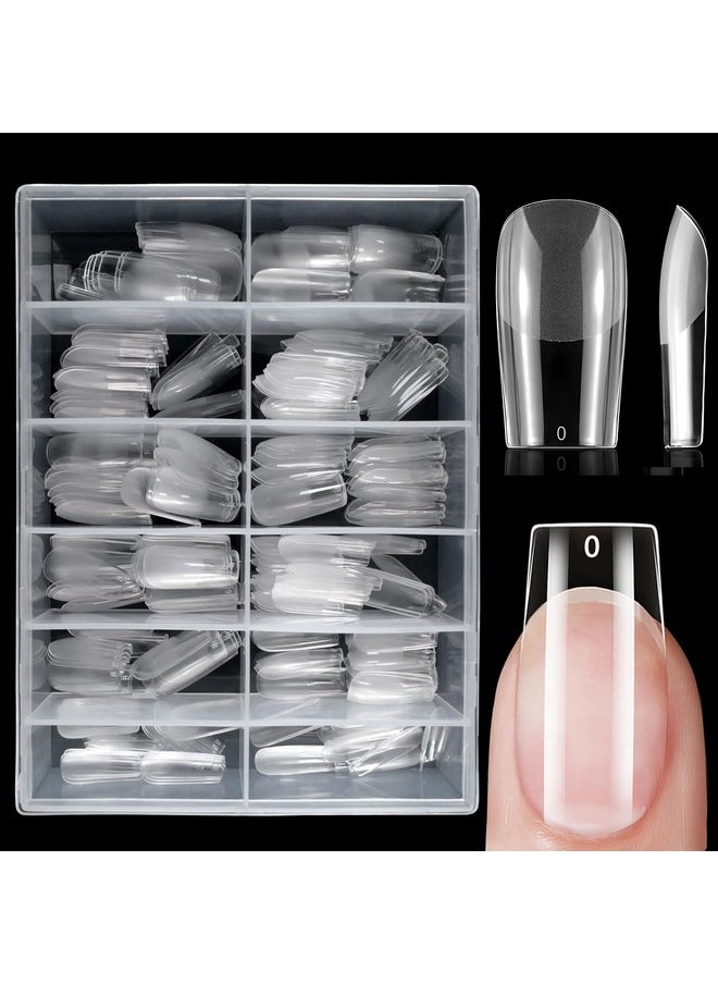 240Pc Medium Square Fake Nail Tips Clear Gel X Nail Tips Full Cover Square Press On Nails Clear Acrylic Nail Tips Artificial Nails Medium Square Fake Fingernail Gel X Nail Extension Tips