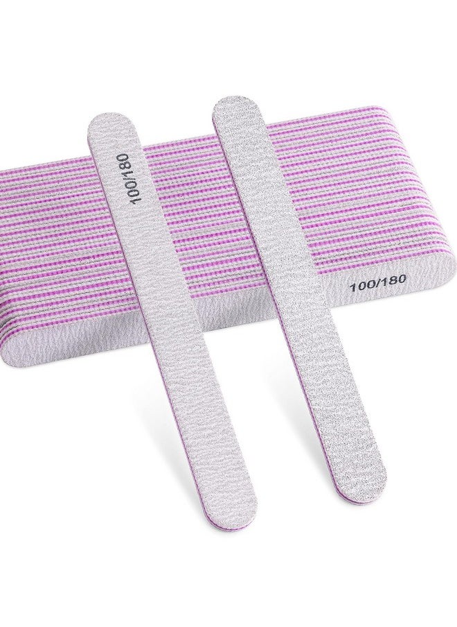 Ail Files, Tsmaddts Nail Files Set Double Sided Emery Board For Natural Acrylic Nails 100/180 Grit Professional Manicure Tools For Home Salon