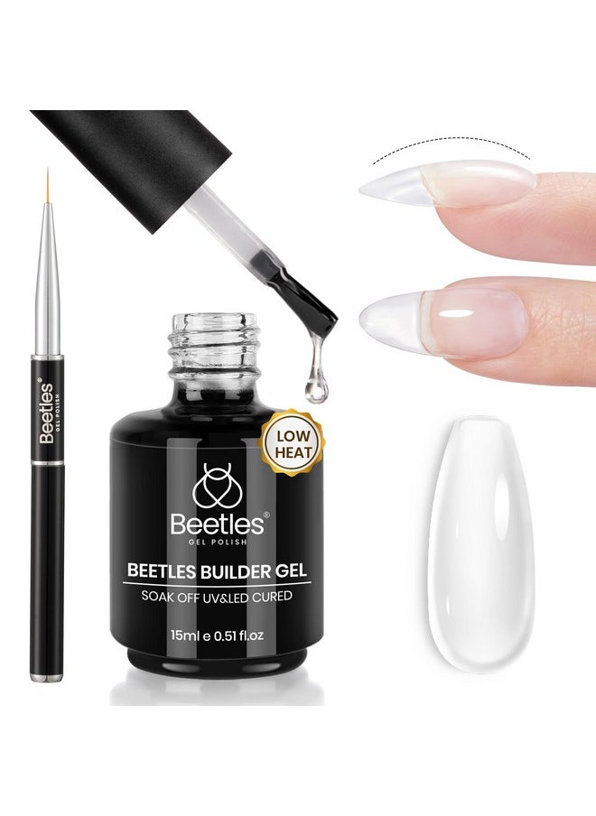 Beetles Builder Gel For Nails: 15Ml Gel Polish Low Heat Clear 7 In 1 Builder Strengthener Gel With Detachable Liner Nail Brush For Structure Gel And Nails Art Design Gift For Women