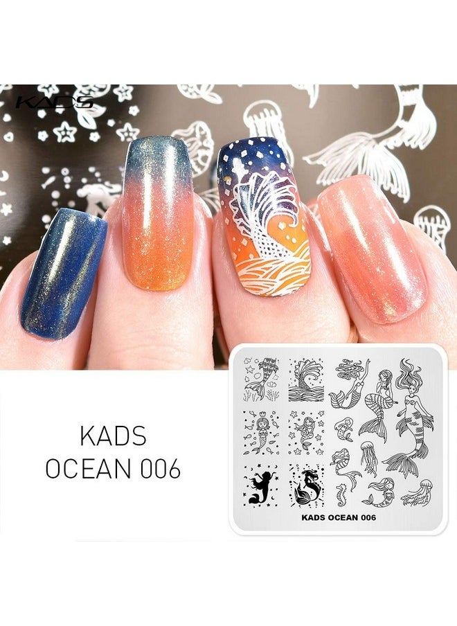 5Pcs Nail Stamp Plates Set Nails Art Stamping Plate Set Nail Plate Template Image Plate Ocean Series