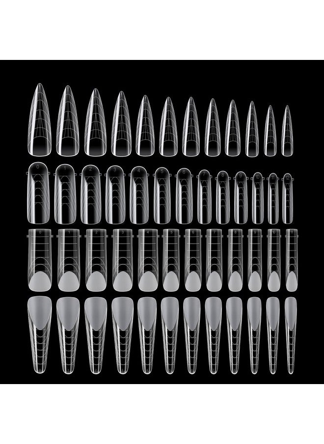 Nail Extension Form Tips Acrylic Nails Mold Artificial Dual Forms System Uv Gel Diy Polish Manicure Tool 96Pcs(4 Types)