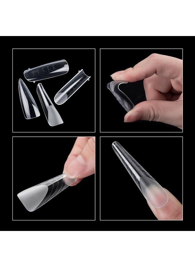 Nail Extension Form Tips Acrylic Nails Mold Artificial Dual Forms System Uv Gel Diy Polish Manicure Tool 96Pcs(4 Types)