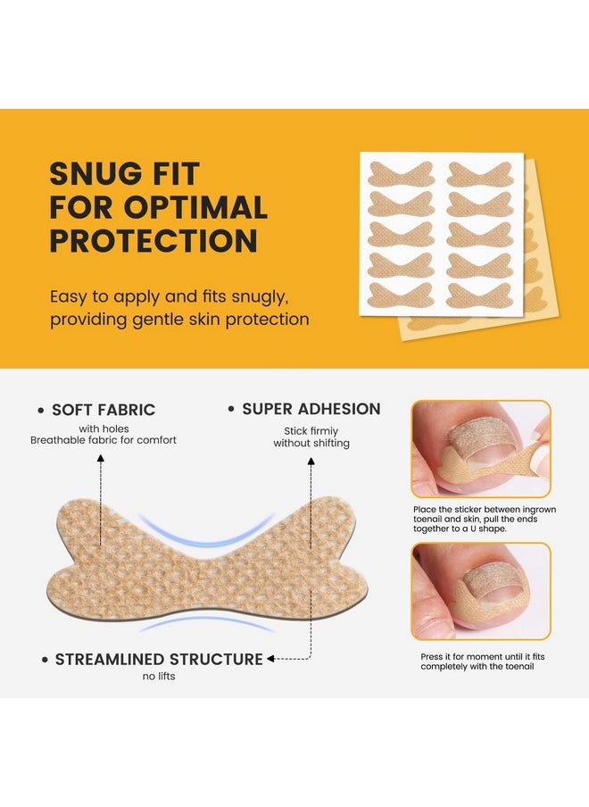 60Pcs Breathable Ingrown Toenail Corrector Patches And 50Pcs Ingrown Toenail Stickers - Professional Ingrown Toe Nail Treatment Tape For Pain Relief And Correction