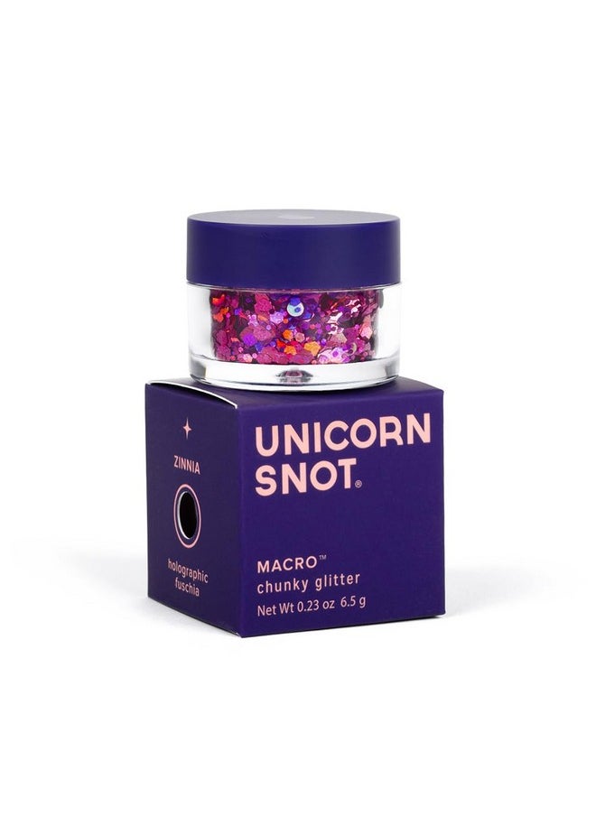 Macro Glitter - Face & Body Glitter - Cosmetic Grade Loose Glitter - Stocking Stuffers For Women, Gifts For Teen Girls - Safe For Face, Easy Application & Removal - Pink (Zinnia)