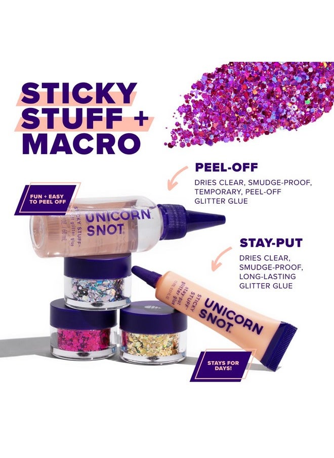 Macro Glitter - Face & Body Glitter - Cosmetic Grade Loose Glitter - Stocking Stuffers For Women, Gifts For Teen Girls - Safe For Face, Easy Application & Removal - Pink (Zinnia)