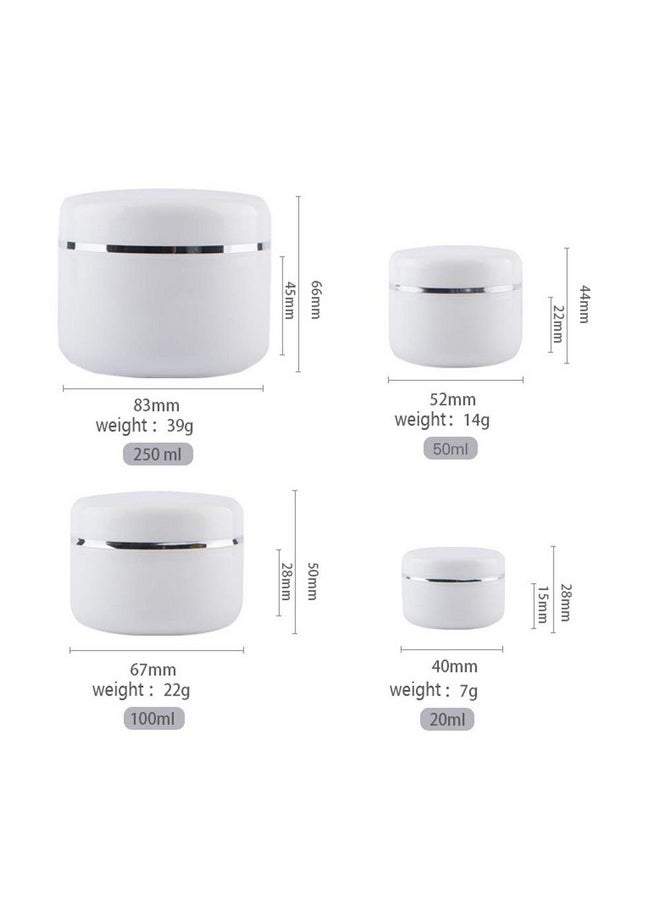 6 Pack 3.4Oz/100G Empty Plastic Clear Round Jars Bottles With Inner Liners And Screw Lid Refillable Make-Up Cosmetic Jars Face Cream Lip Balm Lotion Storage Container