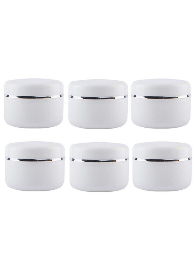 6 Pack 3.4Oz/100G Empty Plastic Clear Round Jars Bottles With Inner Liners And Screw Lid Refillable Make-Up Cosmetic Jars Face Cream Lip Balm Lotion Storage Container