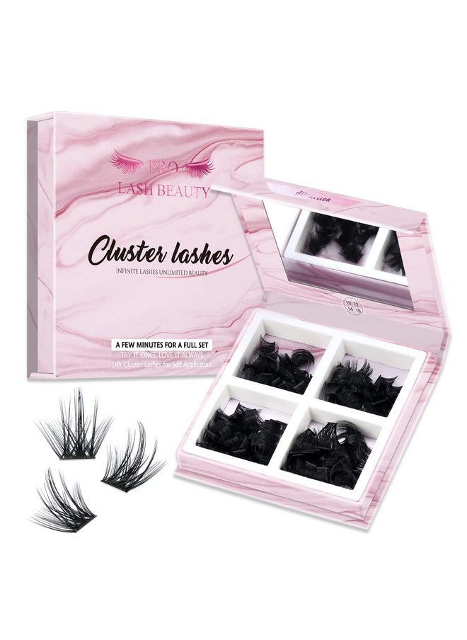 Lash Clusters 180 Pcs Diy Individual Fluffy Eyelash Extension And Mirror 2 In 1 Easy To Apply At Home Lashes (Attraction,D-10-16Mix)