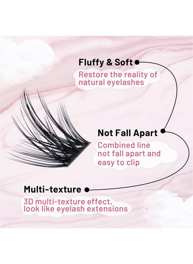 Lash Clusters 180 Pcs Diy Individual Fluffy Eyelash Extension And Mirror 2 In 1 Easy To Apply At Home Lashes (Attraction,D-10-16Mix)