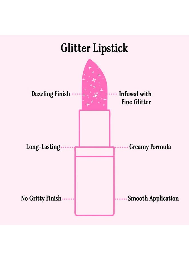 Glitter Lipstick (Hollywood Blvd) | Nude Pink Lipstick With Sparkling Metallic Glitter | Long Lasting, Smooth Formula | Highly Pigmented Opaque Color | Cruelty Free & Made In Usa