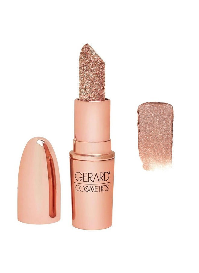 Glitter Lipstick (Hollywood Blvd) | Nude Pink Lipstick With Sparkling Metallic Glitter | Long Lasting, Smooth Formula | Highly Pigmented Opaque Color | Cruelty Free & Made In Usa