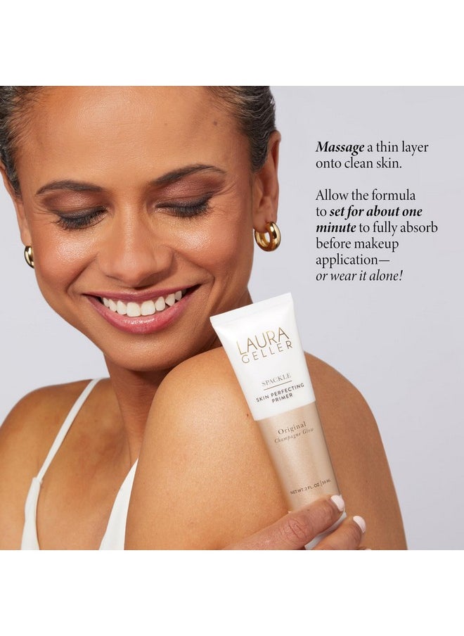 Spackle Primer - Champagne Glow - Super-Size 2 Fl Oz - Hyaluronic Acid Makeup Primer For Mature Skin