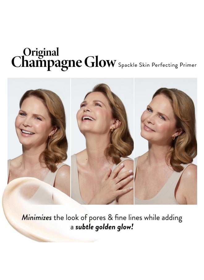 Spackle Primer - Champagne Glow - Super-Size 2 Fl Oz - Hyaluronic Acid Makeup Primer For Mature Skin