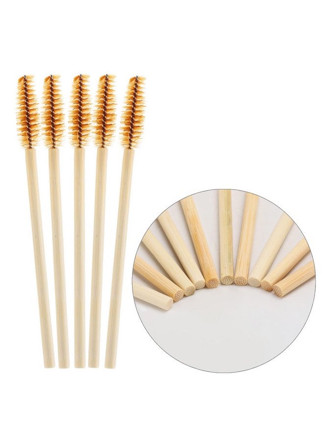 150 Disposable Mascara Wands Eyelash Brush Spoolies For Eye Lash Extension Eyebrow Bamboo Stick Brown